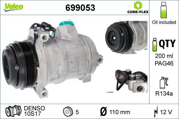 Valeo 699053 - Компрессор кондиционера autospares.lv