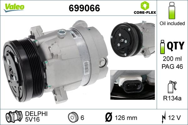 Valeo 699066 - Компрессор кондиционера autospares.lv