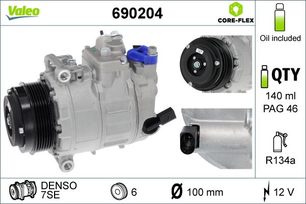 Valeo 690204 - Компрессор кондиционера autospares.lv