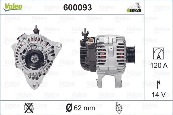 Valeo 600093 - Генератор autospares.lv