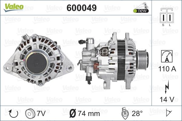 Valeo 600049 - Генератор autospares.lv