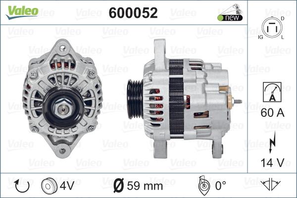 Valeo 600052 - Генератор autospares.lv