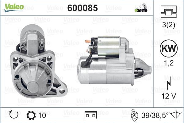 Valeo 600085 - Стартер autospares.lv