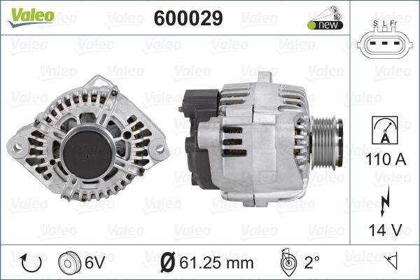 Valeo 600029 - Генератор autospares.lv