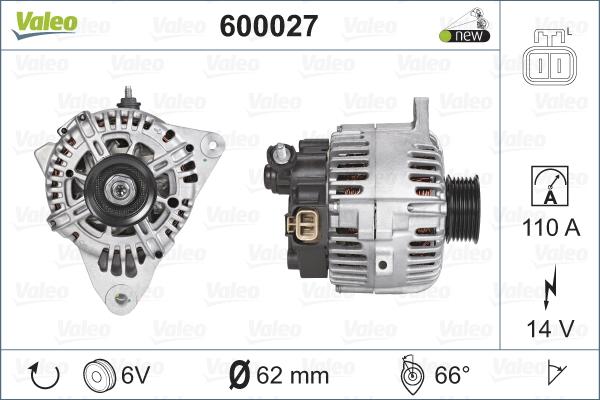 Valeo 600027 - Генератор autospares.lv