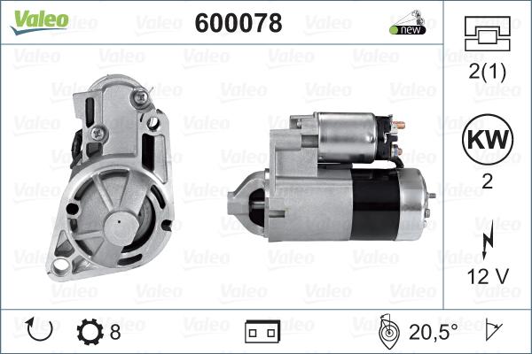 Valeo 600078 - Стартер autospares.lv