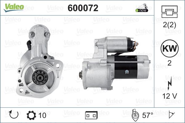 Valeo 600072 - Стартер autospares.lv