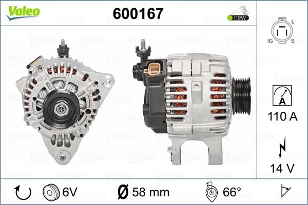 Valeo 600167 - Генератор autospares.lv