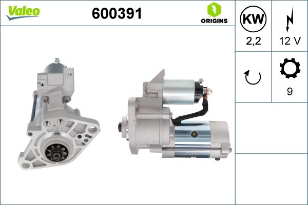 Valeo 600391 - Стартер autospares.lv