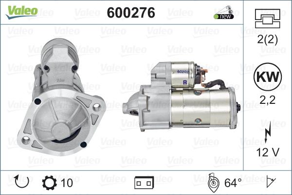 Valeo 600276 - Стартер autospares.lv