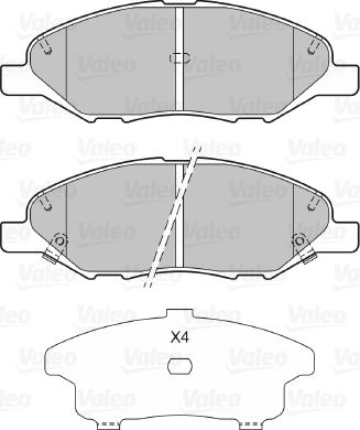 Valeo 601404 - Тормозные колодки, дисковые, комплект autospares.lv