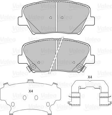 Valeo 601406 - Тормозные колодки, дисковые, комплект autospares.lv