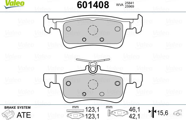 Valeo 601408 - Тормозные колодки, дисковые, комплект autospares.lv