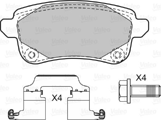 Valeo 601484 - Тормозные колодки, дисковые, комплект autospares.lv