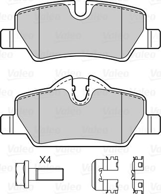 Valeo 601553 - Тормозные колодки, дисковые, комплект autospares.lv