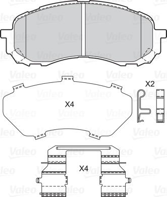 Valeo 601575 - Тормозные колодки, дисковые, комплект autospares.lv