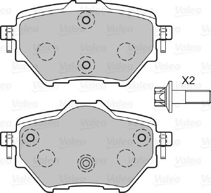 Valeo 601396 - Тормозные колодки, дисковые, комплект autospares.lv