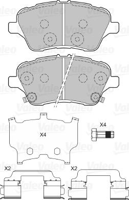 Valeo 601364 - Тормозные колодки, дисковые, комплект autospares.lv