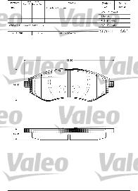 Valeo 601305 - Тормозные колодки, дисковые, комплект autospares.lv