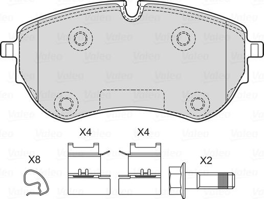 Valeo 601749 - Тормозные колодки, дисковые, комплект autospares.lv