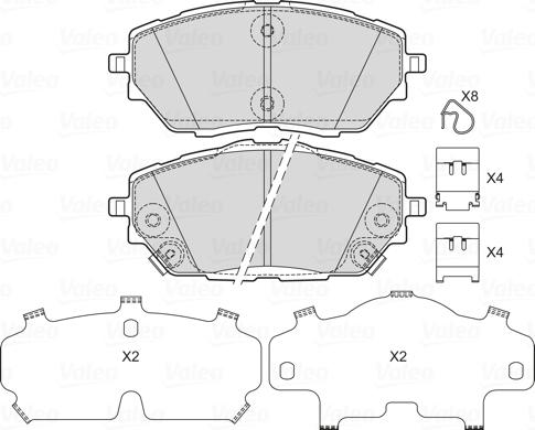 Valeo 601750 - Тормозные колодки, дисковые, комплект autospares.lv