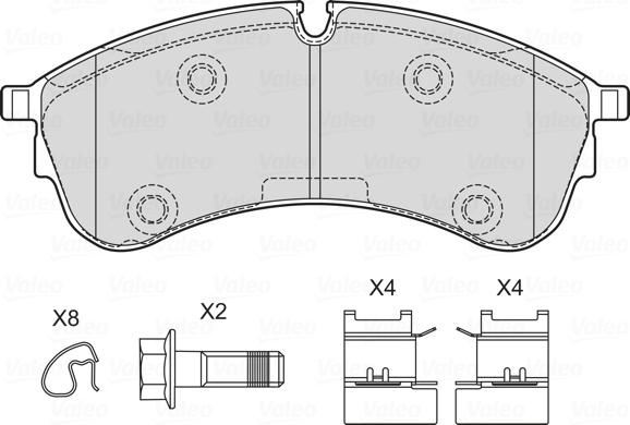 Valeo 601761 - Тормозные колодки, дисковые, комплект autospares.lv