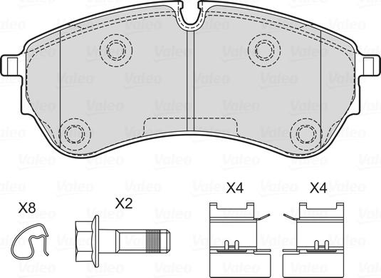 Valeo 601762 - Тормозные колодки, дисковые, комплект autospares.lv