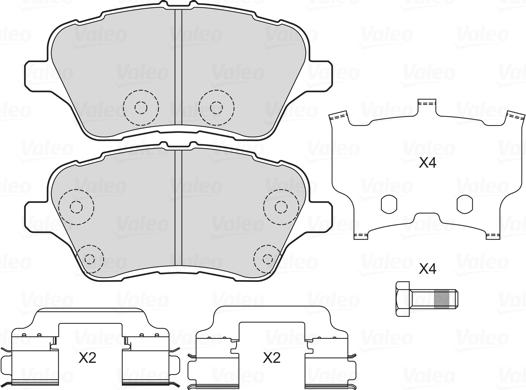 Valeo 601703 - Тормозные колодки, дисковые, комплект autospares.lv