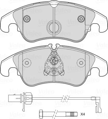 Valeo 601714 - Тормозные колодки, дисковые, комплект autospares.lv