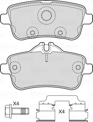 Valeo 601734 - Тормозные колодки, дисковые, комплект autospares.lv