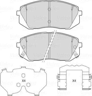 Valeo 601720 - Тормозные колодки, дисковые, комплект autospares.lv