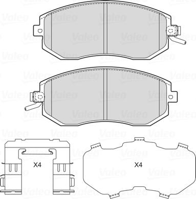 Valeo 601728 - Тормозные колодки, дисковые, комплект autospares.lv