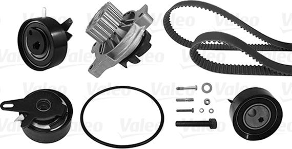 Valeo 614598 - Водяной насос + комплект зубчатого ремня ГРМ autospares.lv