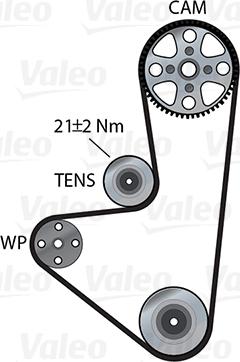 Valeo 614566 - Водяной насос + комплект зубчатого ремня ГРМ autospares.lv