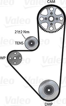 Valeo 614515 - Водяной насос + комплект зубчатого ремня ГРМ autospares.lv