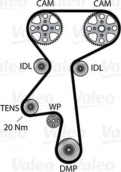 Valeo 614689 - Водяной насос + комплект зубчатого ремня ГРМ autospares.lv