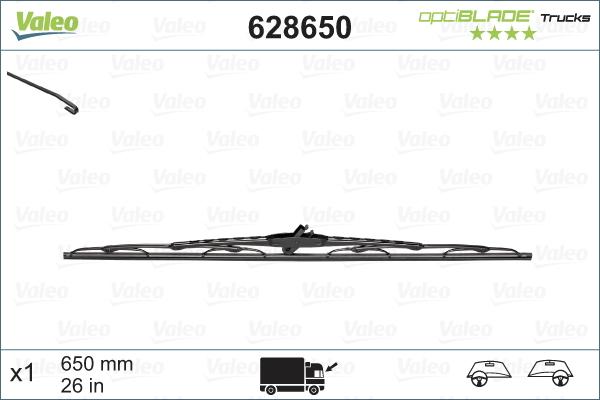 Valeo 628650 - Щетка стеклоочистителя autospares.lv