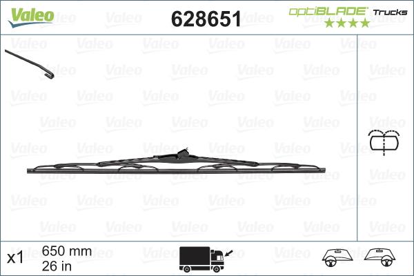 Valeo 628651 - Щетка стеклоочистителя autospares.lv