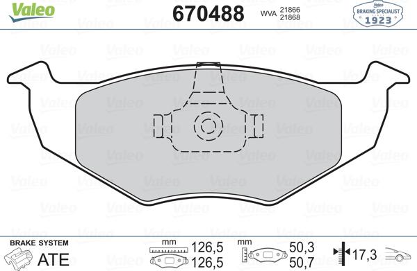 Valeo 670488 - Тормозные колодки, дисковые, комплект autospares.lv