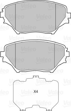 Valeo 670536 - Тормозные колодки, дисковые, комплект autospares.lv
