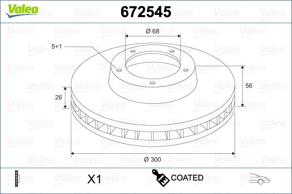 Valeo 672545 - Тормозной диск autospares.lv