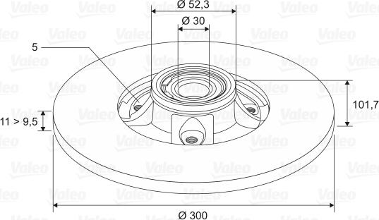 Valeo 197454 - Тормозной диск autospares.lv