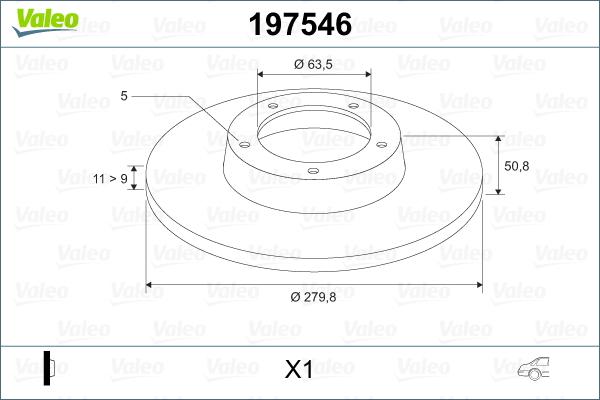 Valeo 197546 - Тормозной диск autospares.lv
