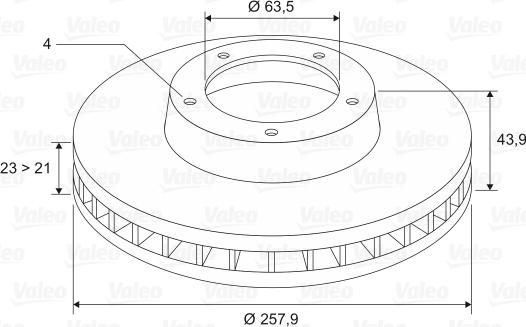 Valeo 197541 - Тормозной диск autospares.lv