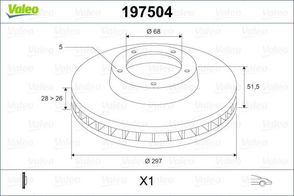 Valeo 197504 - Тормозной диск autospares.lv