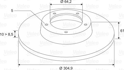 Valeo 197518 - Тормозной диск autospares.lv