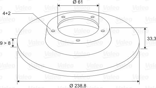 Valeo 197517 - Тормозной диск autospares.lv