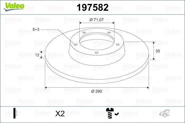Valeo 197582 - Тормозной диск autospares.lv