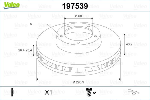 Valeo 197539 - Тормозной диск autospares.lv