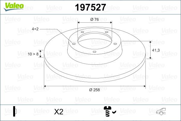 Valeo 197527 - Тормозной диск autospares.lv